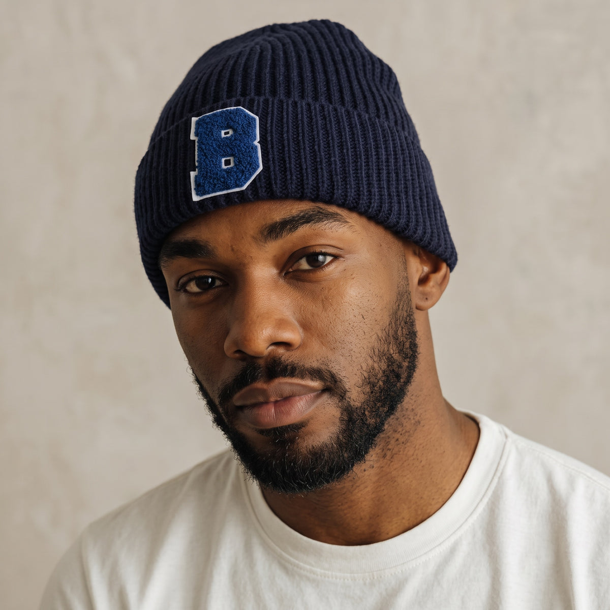Navy On Navy Beanie